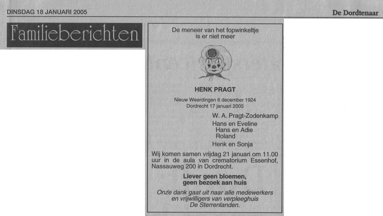 rouw advertentie